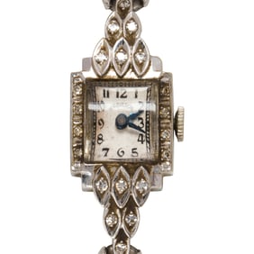 A Hamilton, diamond and platinum dress watch