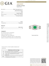 A grade A Fei Cui jadeite, diamond, and platinum brooch