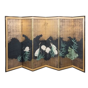 A Japanese six-panel byobu screen