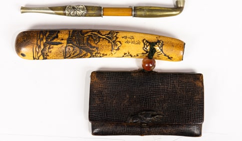 (lot of 2) Japanese tobacco implements