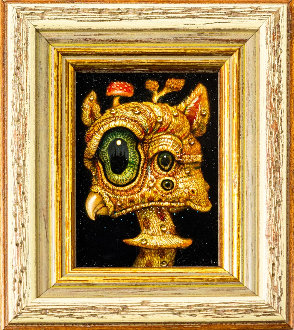 Naoto Hattori (born 1975) - Untitled: Naoto Hattori (born 1975) - Untitled. Acrylic on board, signed on the reverse, dated 2019, framed, 2.5" x 1.875". Provenance: acquired directly from the artist.