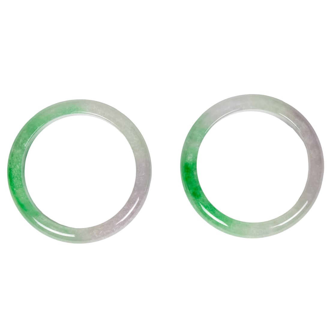 (lot of 2) Chinese green jadeite bangle bracelets (1 of 1)