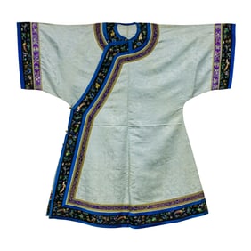 A Chinese brocade sky-blue ground informal robe