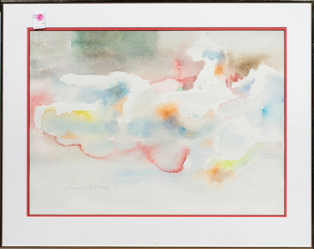 Watercolor, Sam Colburn: Sam Colburn (American, 1909-1993), Untitled, 1984, watercolor on paper, signed and dated lower left, overall (with frame): 26"h x 33.5"w