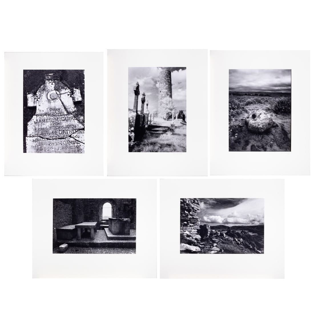 Photographs, Jim Millett: (lot of 5) Jim Millett (American, 20th century), Landscapes, gelatin silver prints, some pencil signed to mat, largest overall (with mat): 16"h x 20"w
