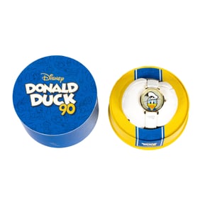 A Disney 90 Donald Duck watch in original box