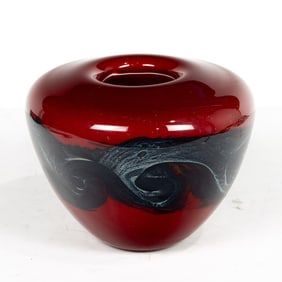 A Michael Nourot red glass vessel