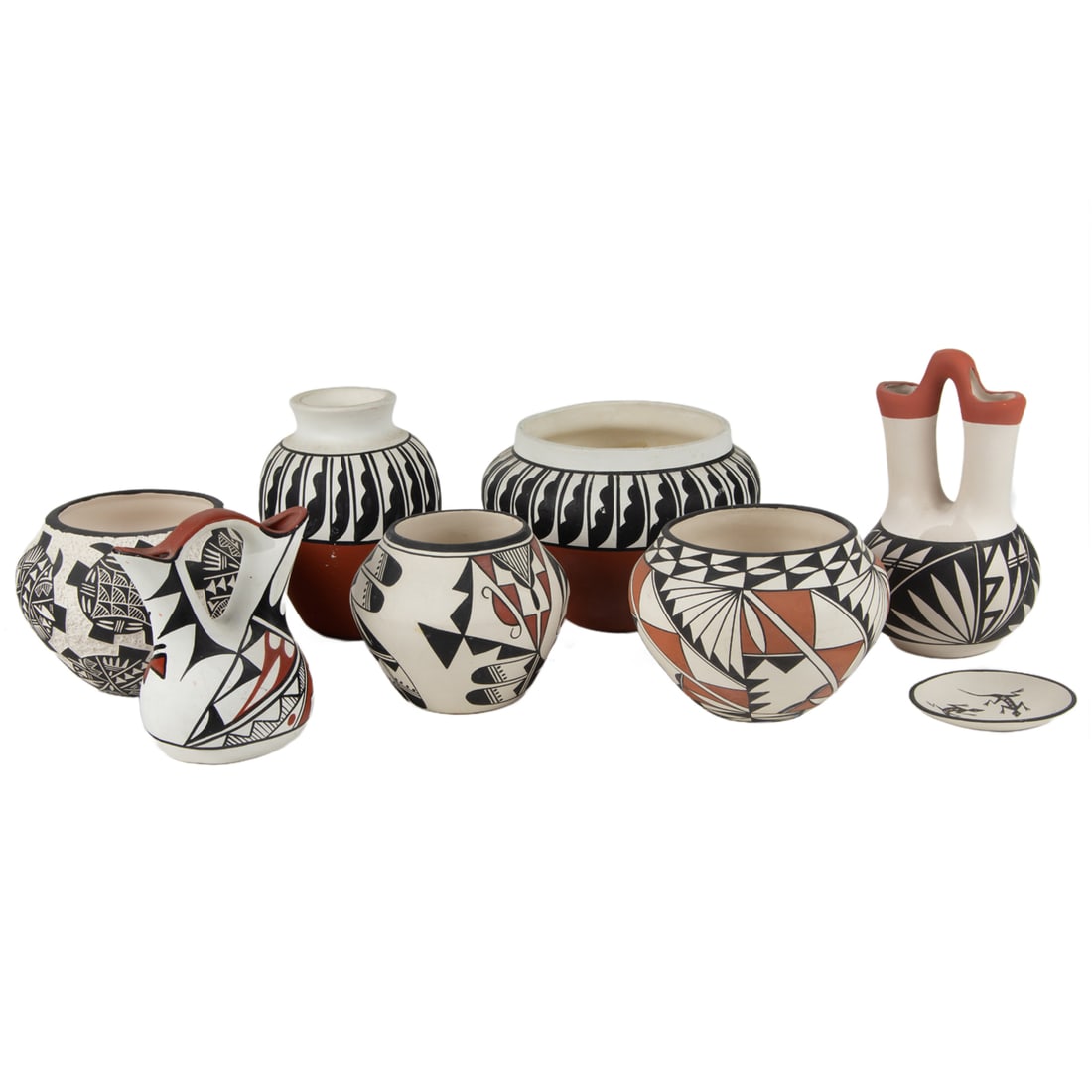 A group of eight mainly Acoma polychrome pottery (1 of 1)