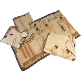 Four antique Egyptian applique panels, comprising two square panels and two rectangular panels