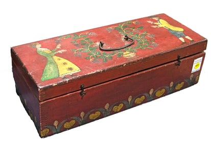 A Folk Art paint decorated box