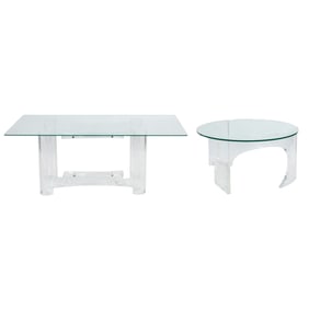 Two Post-Modern glass and acrylic coffee tables