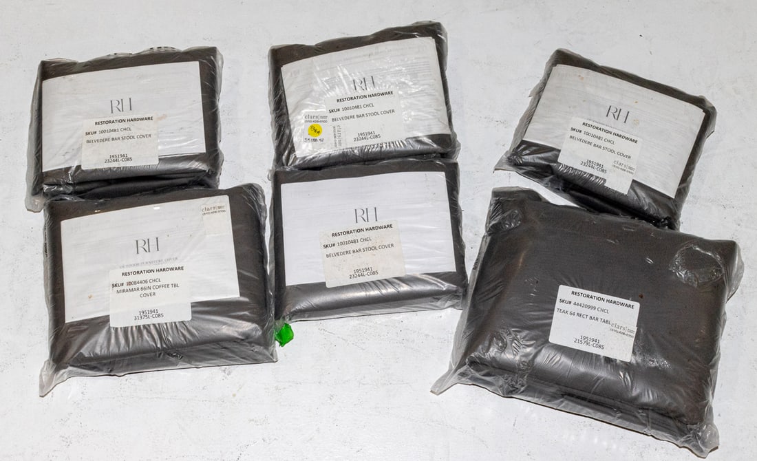 A group of six Restoration Hardware grey outdoor furniture covers (1 of 1)