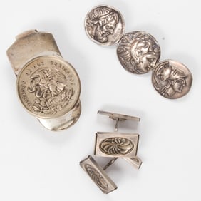 A group of silver jewelry, including Georg Jensen