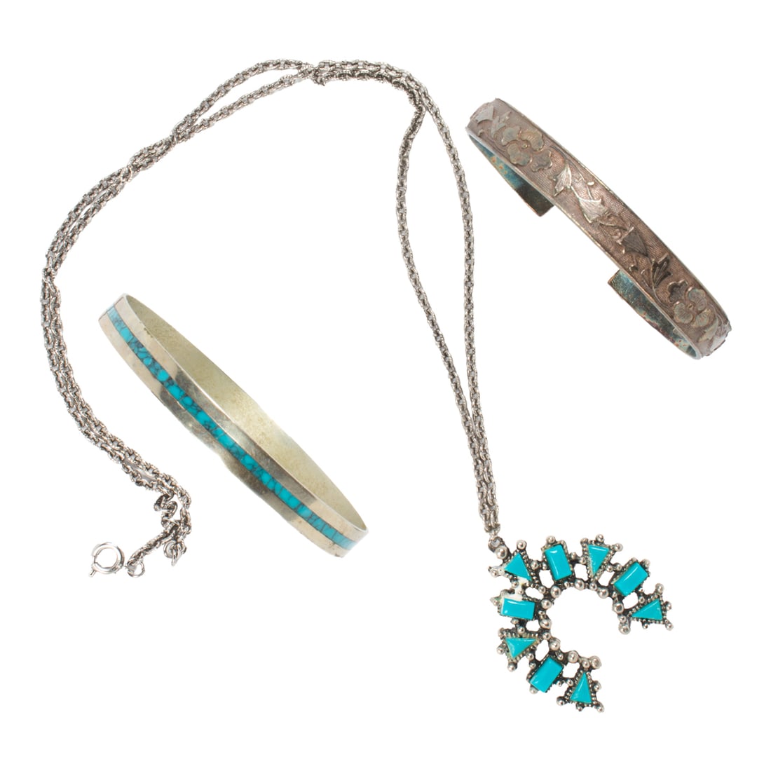 A miscellaneous group of silver jewelry (1 of 1)