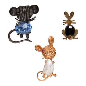 Three mouse pins