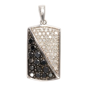 A diamond and 10k white gold pendant