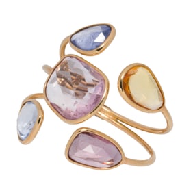 A sapphire and 18k gold ring