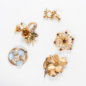 A group of gold fill jewelry