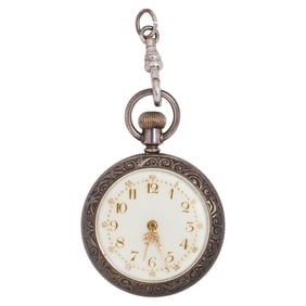 A silver pocket watch