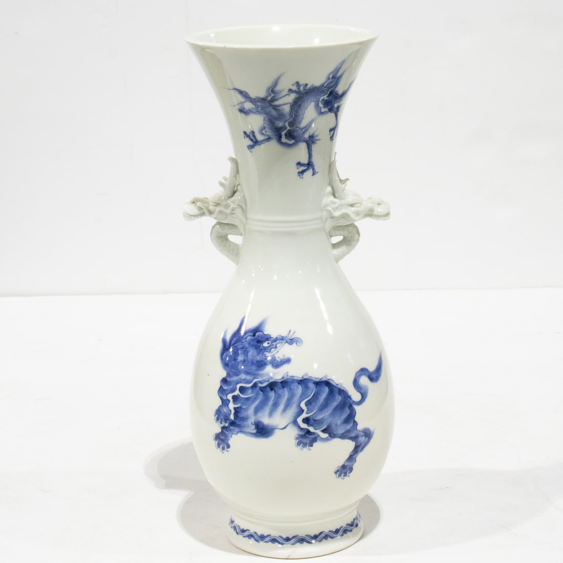 A Hirado blue and white 'mythical beast' vase (1 of 1)