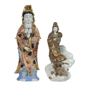 (lot of 2) Satsuma figures of Kannon