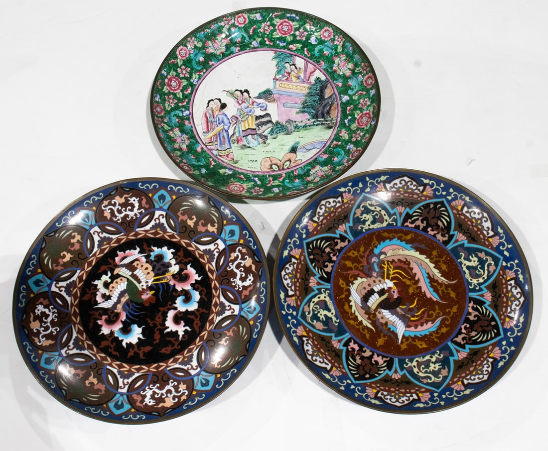 (lot of 3) Japanese and Chinese enameled dishes (1 of 1)