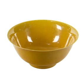 A Chinese yellow-glazed bowl