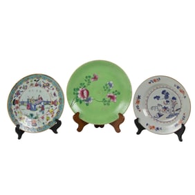 (lot of 3) Chinese enameled porcelain dishes