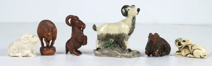 (lot of 6) Japanese ram figures