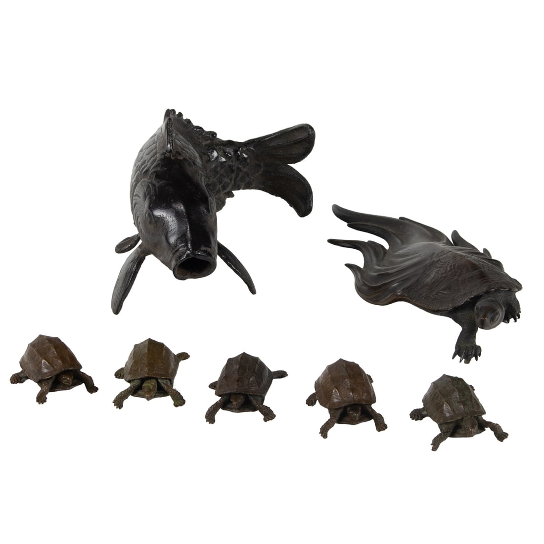 (lot of 7) Japanese bronze animal figures (1 of 1)