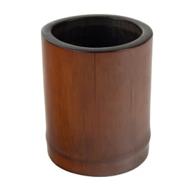 A Chinese bamboo brush pot