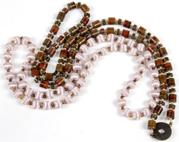 (lot of 2) Asian bead necklaces