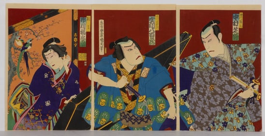 Toyohara Kunichika (1835-1900) - Triptych