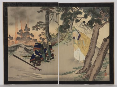 Migita Toshihide (1863 - 1925) - Kato Kiyomasa and Jishin Kato