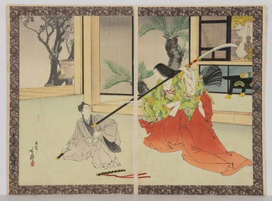 Migita Toshihide (1863 - 1925) - Onna Kusunoki