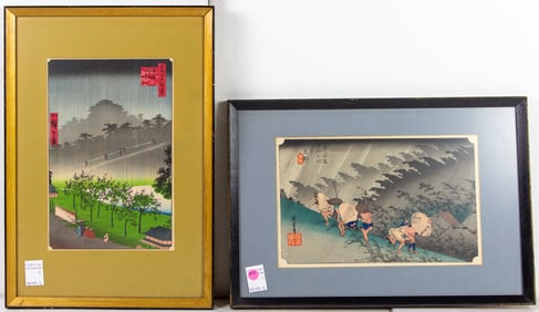 (lot of 2) Japanese woodblocks prints