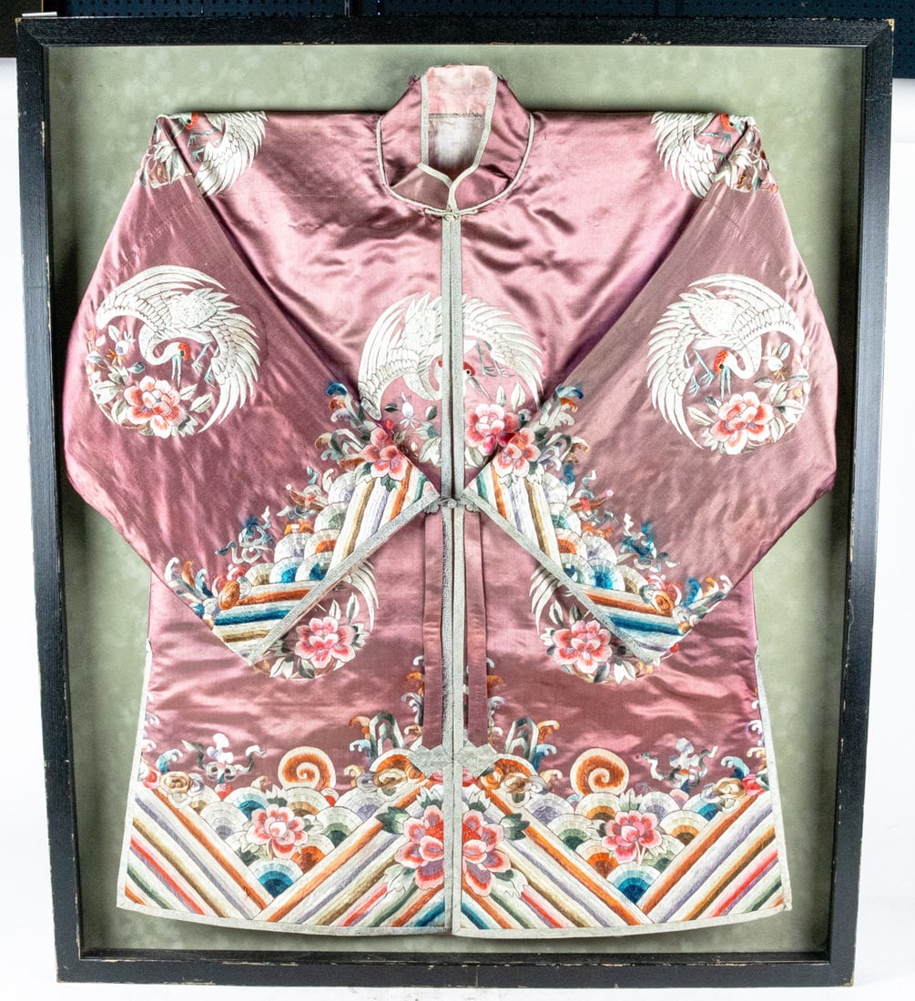 A Chinese embroidered bird panel (1 of 1)