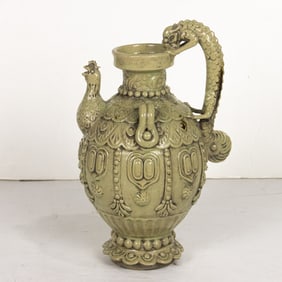 A Chinese celadon glazed ewer