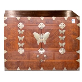 A Korean hardwood chest