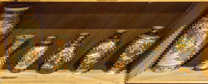 (lot of 6) Satsuma vases