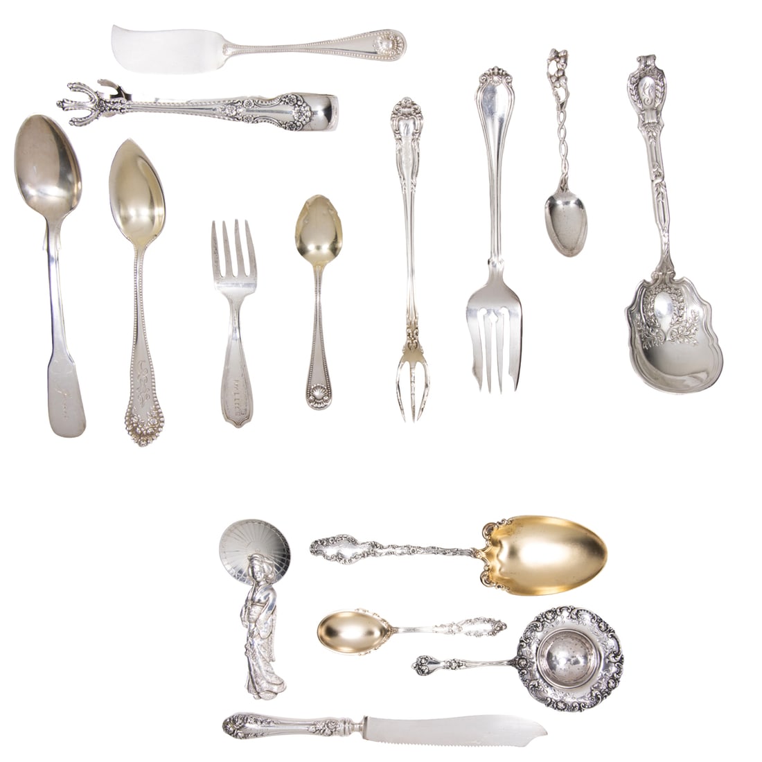 A group of seventy nine sterling flatware comprising various forks (1 of 7)