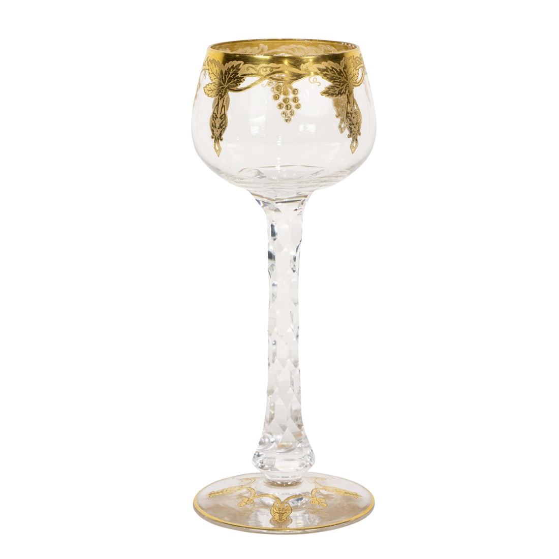 A set of eleven French gilt decorated and cut glass wine glasses (1 of 3)