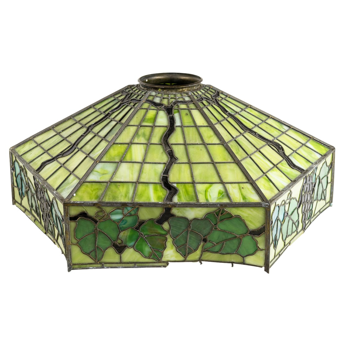 An American Arts and Crafts leaded glass shade circa 1920 (1 of 4)