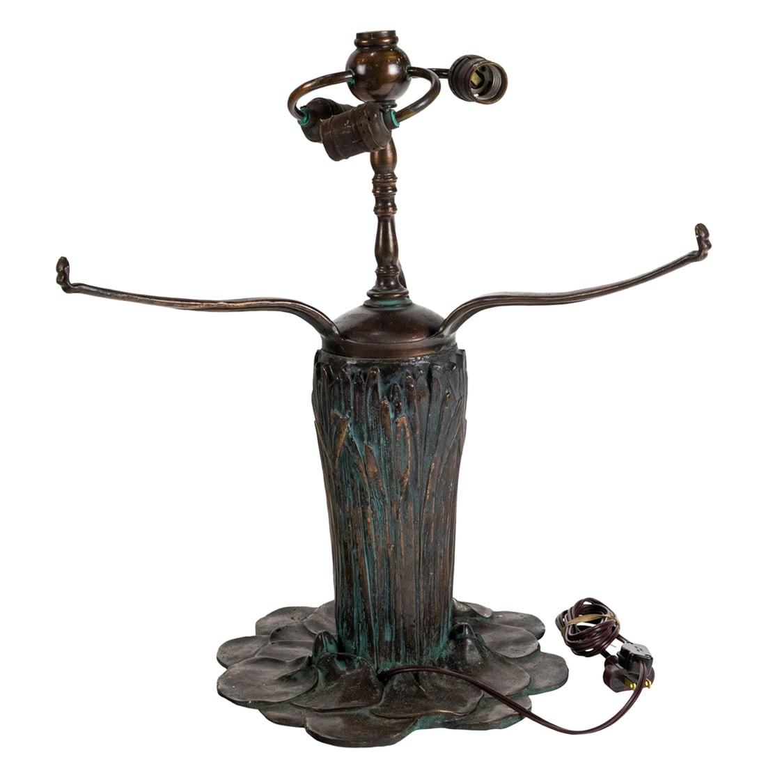 A Tiffany Studios style patinated bronze lamp base (1 of 4)