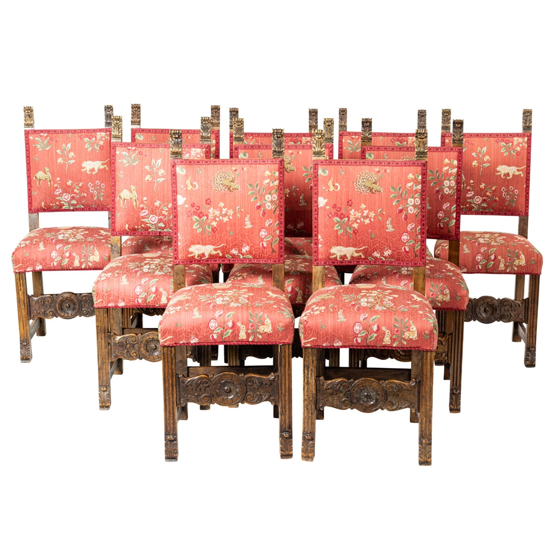 A suite of twelve Spanish Revival dining chairs (1 of 6)