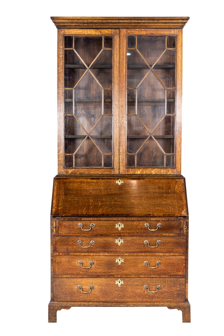 A Chippendale style secretary bookcase in two parts (1 of 5)