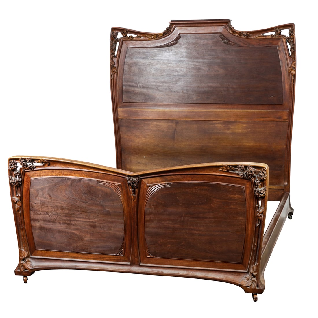 A Louis Majorelle floral carved high back bed circa 1900 (1 of 6)