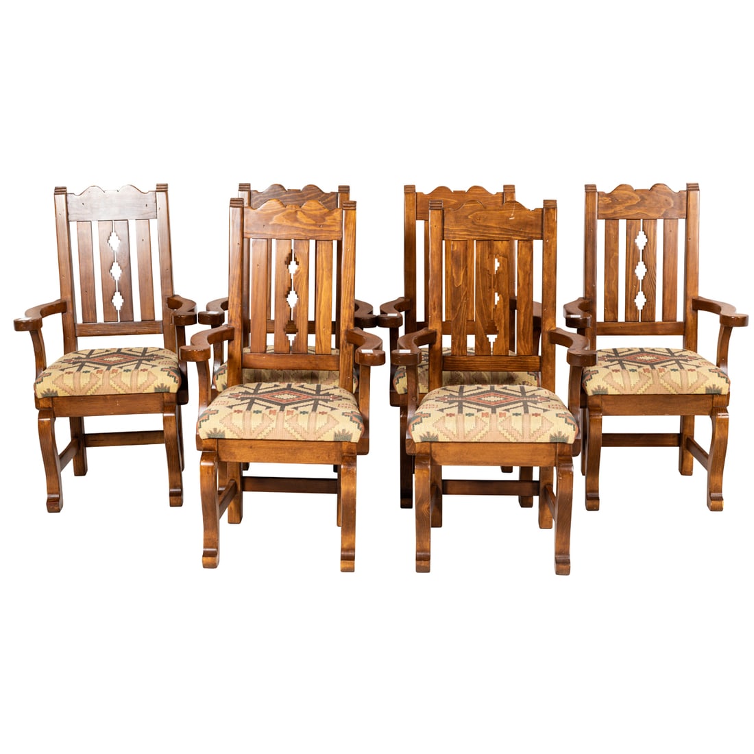 A suite of six Spanish Revival or Southwest custom designed armchairs (1 of 6)