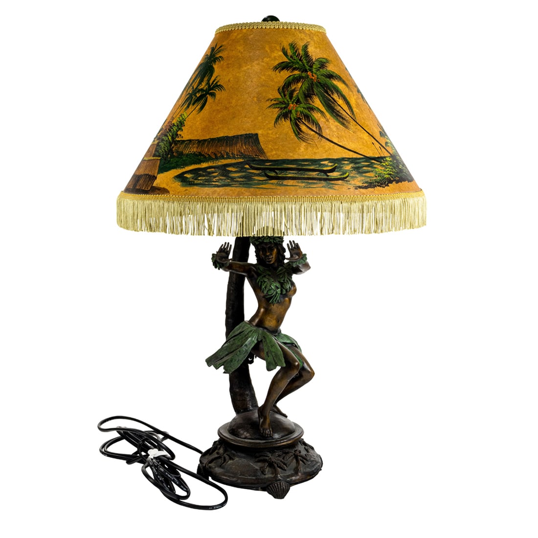 A Charles Moore patinated bronze Mehana lamp, Hula Lamps of Hawaii (1 of 5)