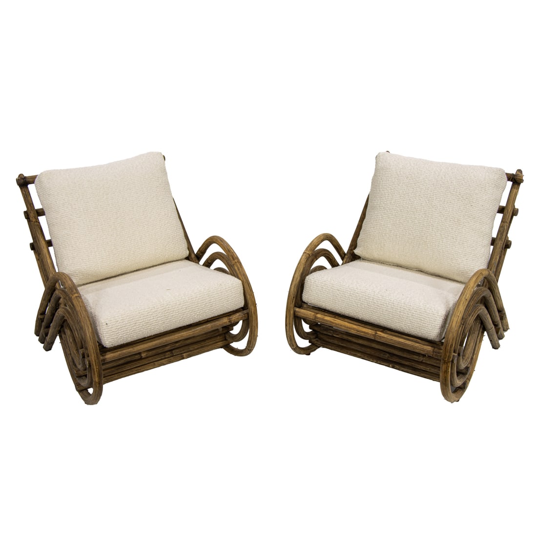 A pair of rattan lounge chairs (1 of 4)